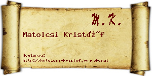 Matolcsi Kristóf névjegykártya