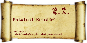 Matolcsi Kristóf névjegykártya